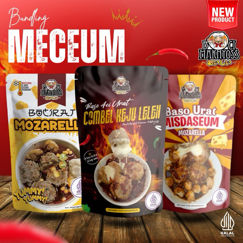 

BUNDLING MECEUM MAKNYOSS (COMBEL KEJU LELEH - MOZARELLA MISDASEUM - BOCIRAT MOZARELLA )
