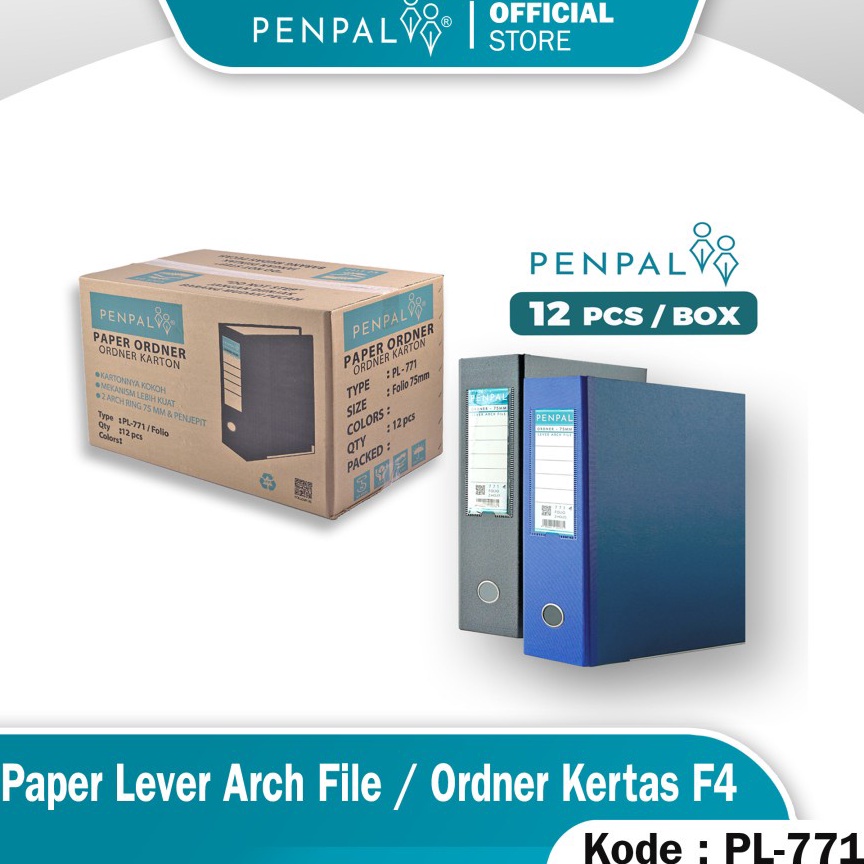 

KODE T94V Penpal Paper Lever Arch File Ordner Kertas F4 PL771