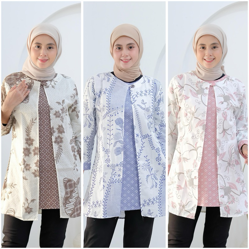 TUNIK BATIK BOLERO LENGAN PANJANG ATASAN BATIK WANITA BOLERO TERBARU