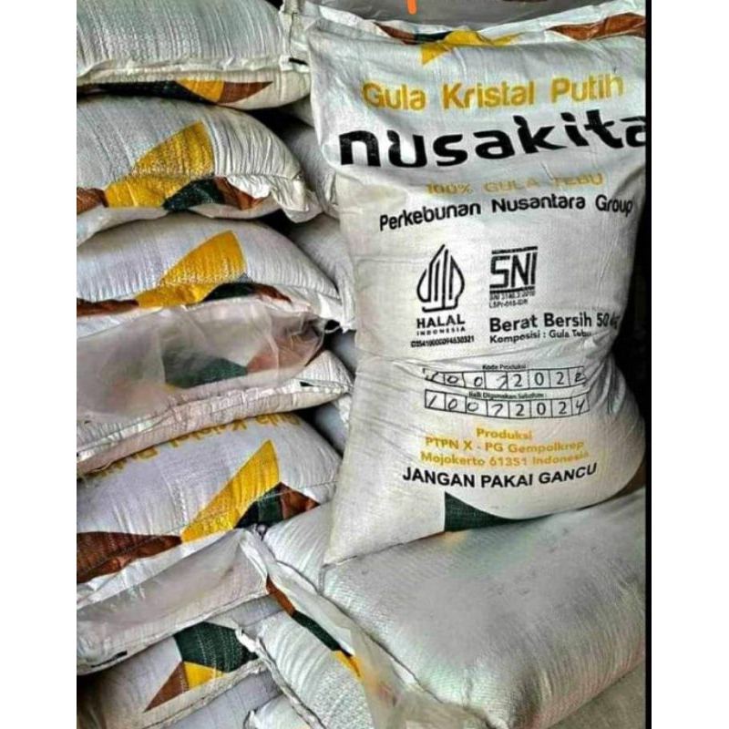 

GULA PASIR MERK NUSAKITA 1 SAK/KARUNG ISI 50 KG-MERPATI109