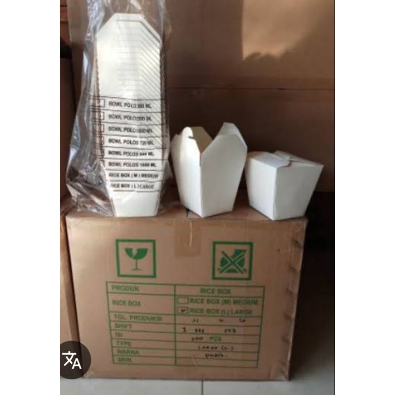 (Karton) Rice box putih M Starindo / Rice Box Putih L Starindo ( Karton) / Food Pail M putih / Food 