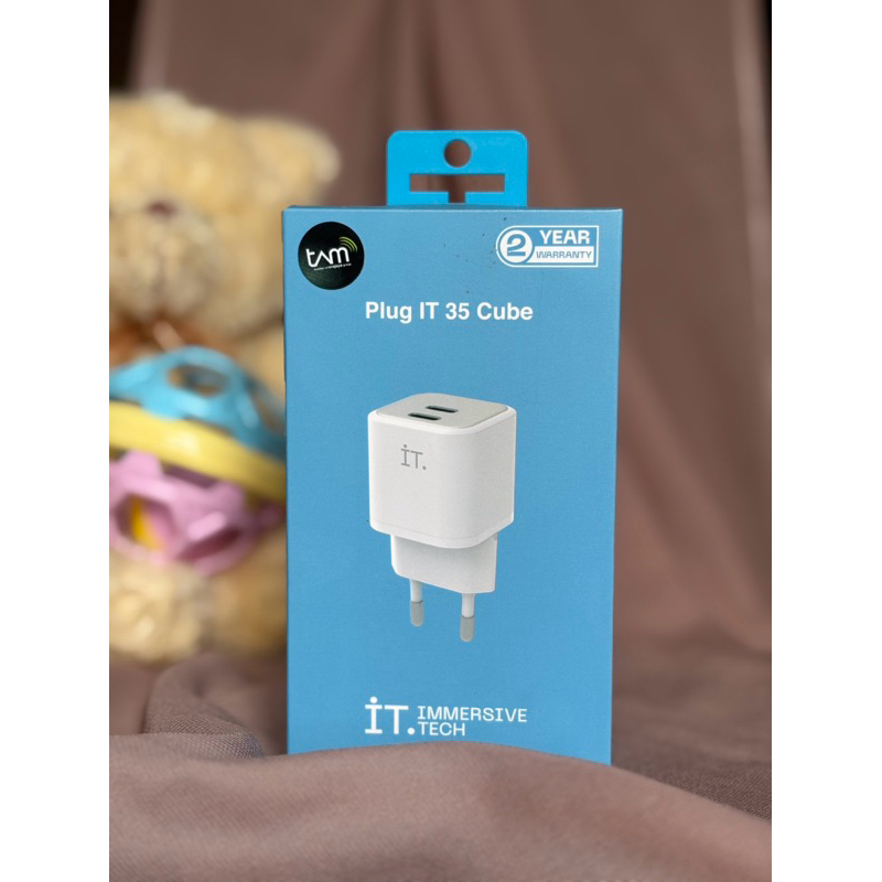Plug IT 35 Cube - Power Delivery & PPS Charger - Dual USB Type C 35W