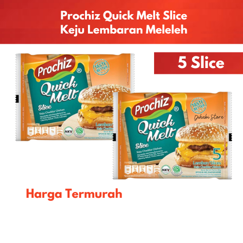

Prochiz Quick Melt Slice 5s Keju Cheddar Lembaran Cepat Meleleh Isi 5 Lembar