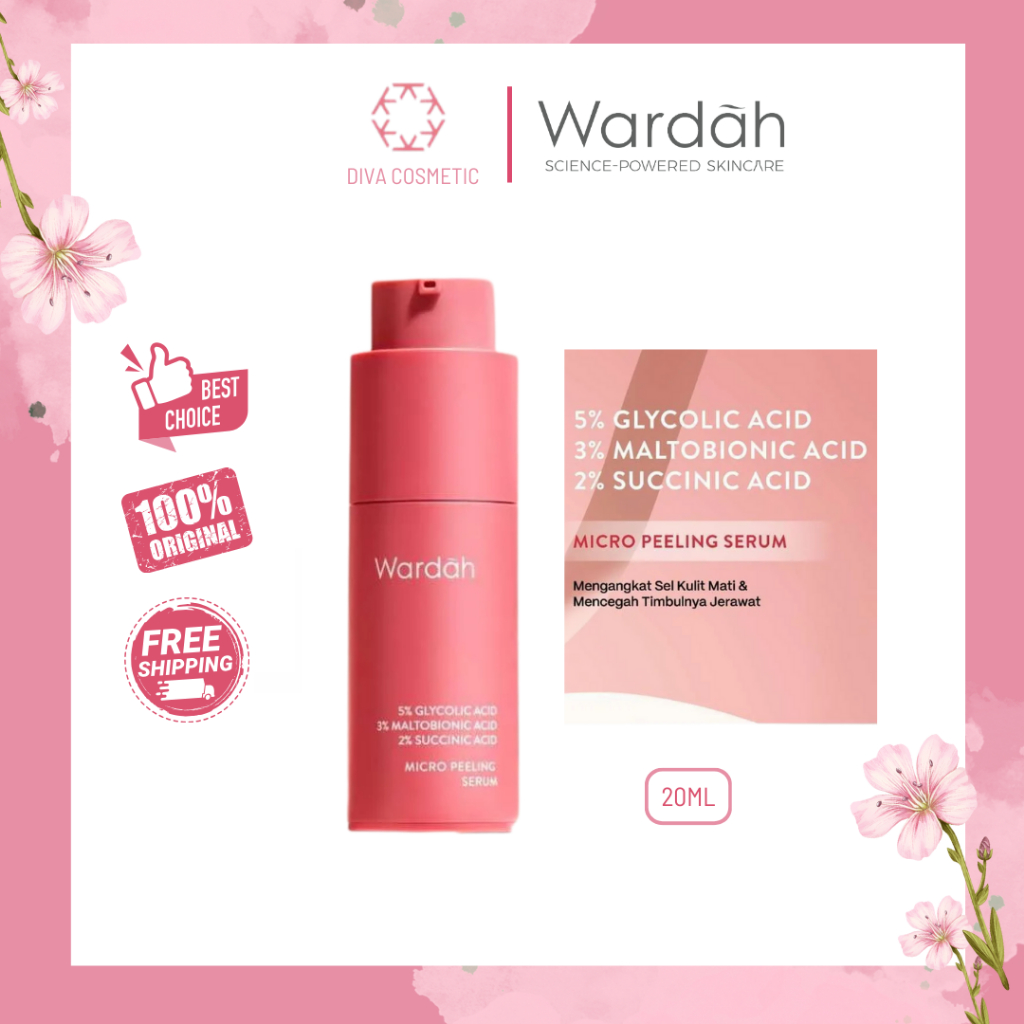 DIVA - Wardah Exfo Peeling Serum - Serum Exfoliasi Wajah, Serum Membantu Membantu Mencerahkan dan Me