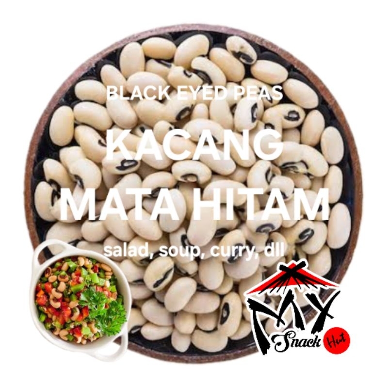 

KACANG MATA HITAM 50GR BLACK EYE EYED BEAN BEANS COWPEA WHITE LOBIA PUTIH TUNGGAK CHAWLI RONGI DAL