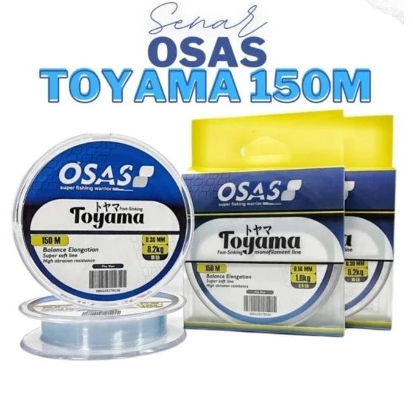 Senar Pancing Fluo Blue Osas TOYAMA 150Meter Cepat Tenggelam