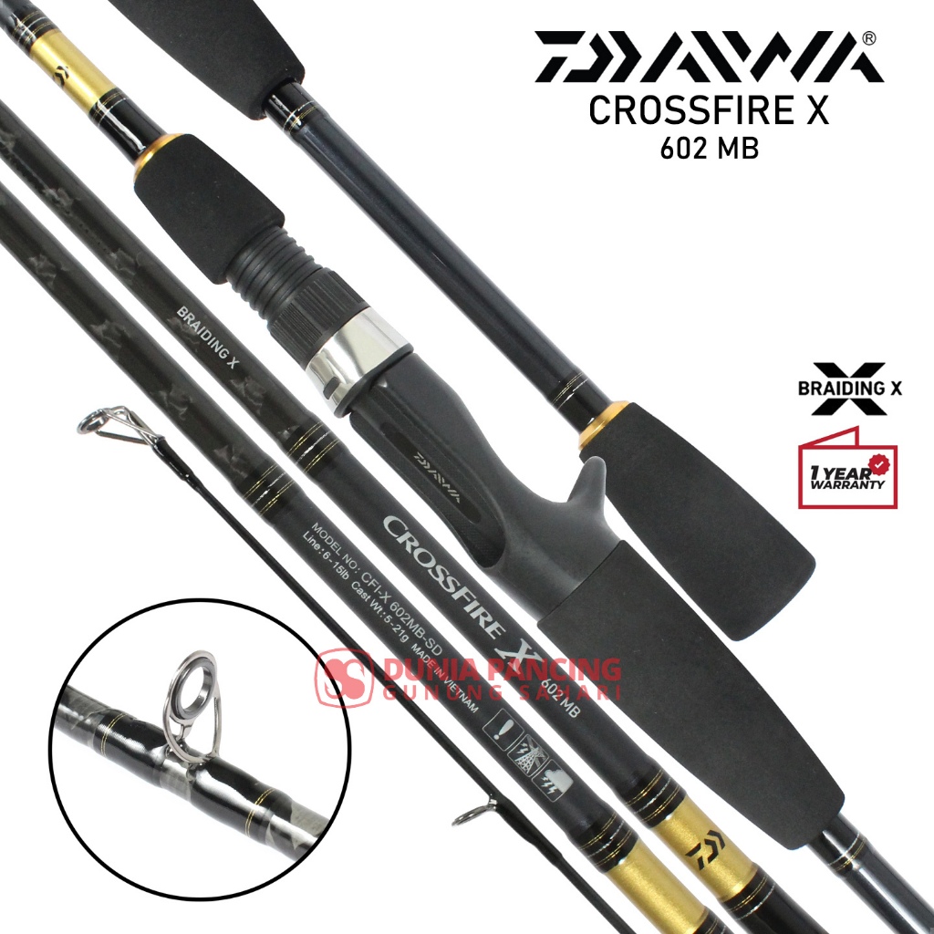 Joran Casting Daiwa Crossfire X 25 | 602MS-602MB | 602MHS-602MHB | 662MS-662MHB | 702MHS |  JORAN CA