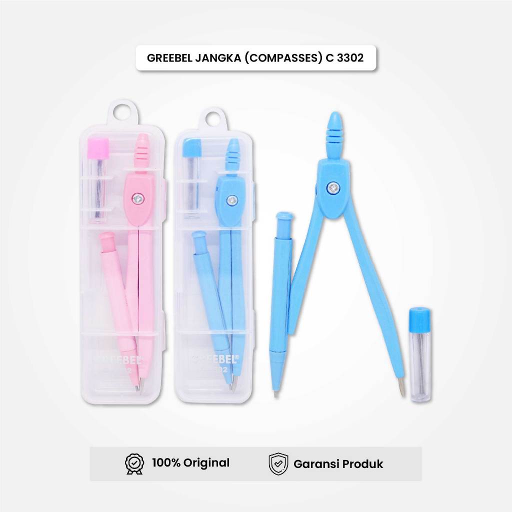 

Jangka Set C 3302 Greebel / Jangka Besi Warna Plus isi Pensil / Math Set