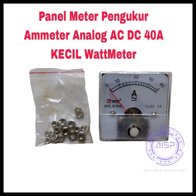 Panel Meter Pengukur Ammeter Analog AC DC 40A KECIL WattMeter Multitester Volt Meter Amper Meter