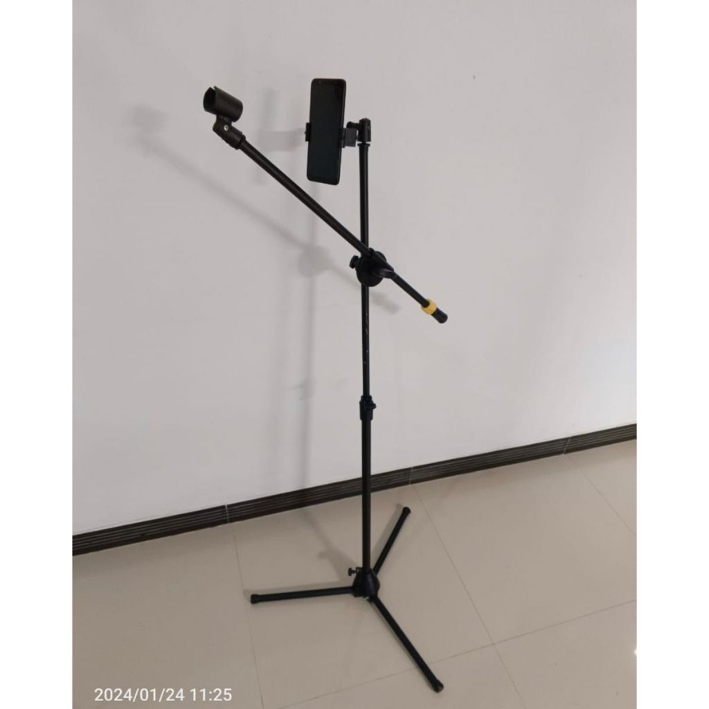 Stand Mic Panjang Maruni HP + Holder New