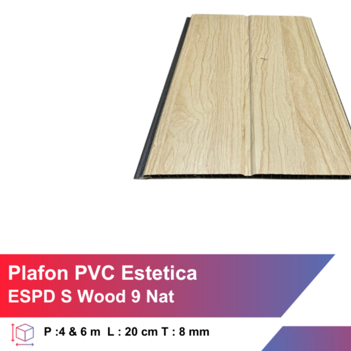 Plafon PVC Premium Merk Taco Hyperfon Polos, Nat Polos, Nat Silver, Nat Gold Harga Per Lembar Awet B