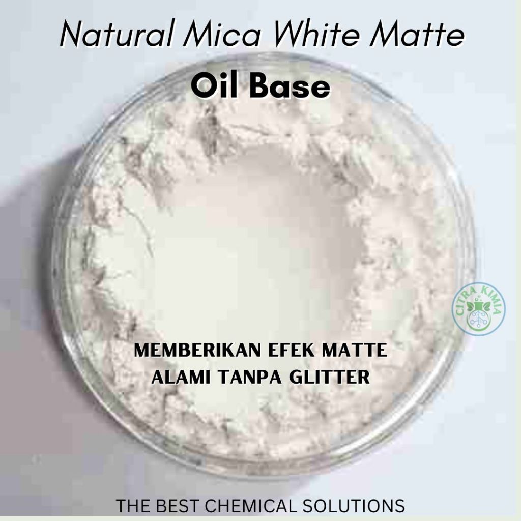 

Natural Mica Powder Matte White 100gr - Mica Oil Base Putih Doff Non Glossy - Pewarna Sabun Lilin Resin DIY
