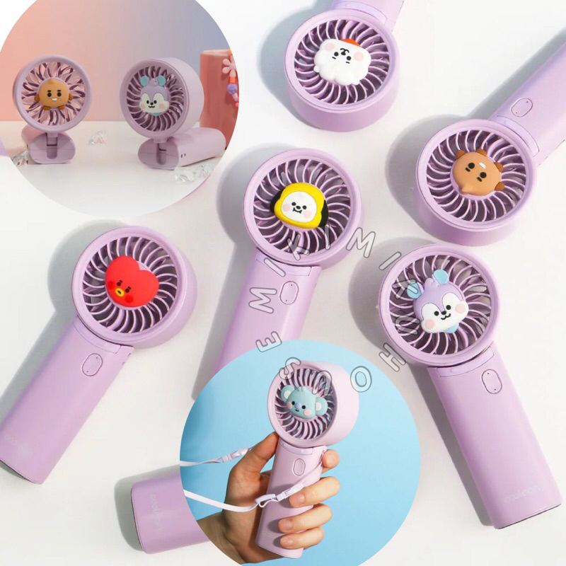 BT21 BABY HANDY FAN PORTABLE FOLDABLE WIRELESS KIPAS KONSER KPOP KOREA BT21 ORIGINAL OFFICIAL AIR CO