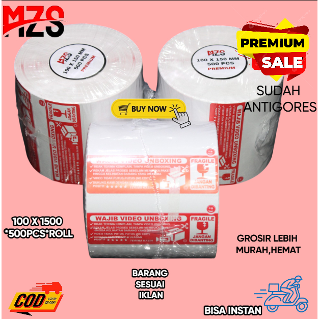 

Stiker Label AWB Resi Alamat Wajib Unboxing Fragile Thermal A6 100x150*500PCS Stiker Video Unboxing Fragile Label Thermal 100 x 150 mm A6 1 Line