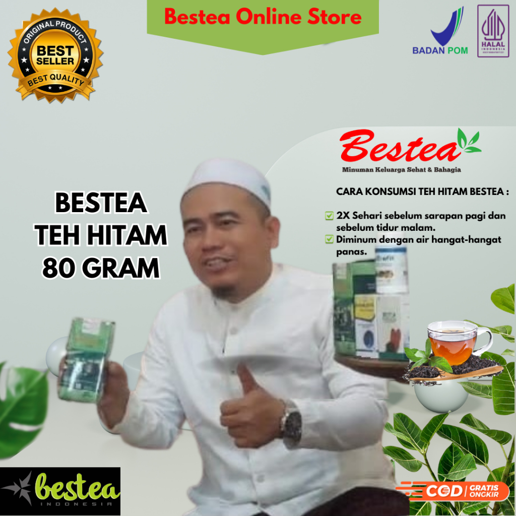 

Bestea Teh Hitam 80g Premium Obat Herbal Menurunkan Asam Urat, Kolesterol, Diabetes, Jantung Koroner