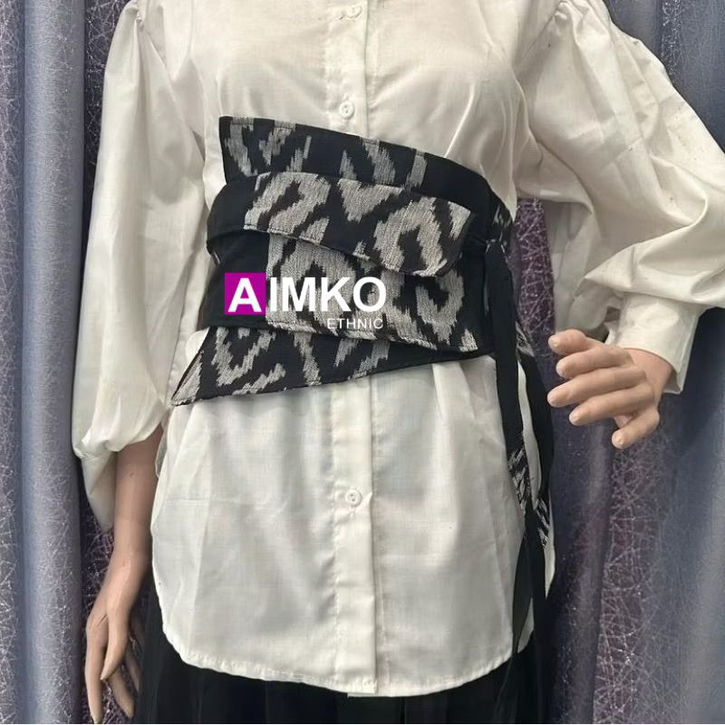 obi belt tenun - obi belt - ikat pinggang tenun - belt wanita/pria