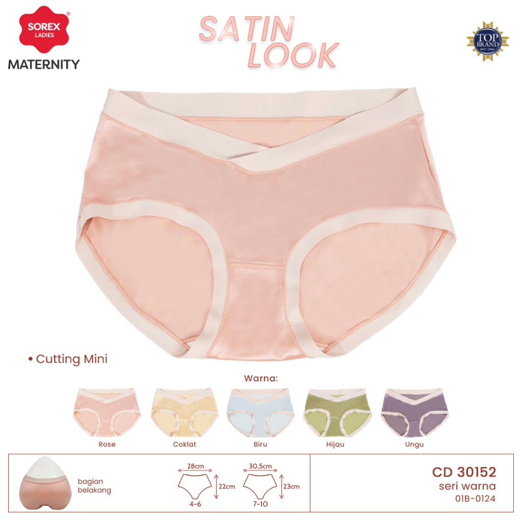 Sorex Maternity Panty Cutting Mini Celana Dalam Hamil Satin Look CD 30152 ( Warna Random )