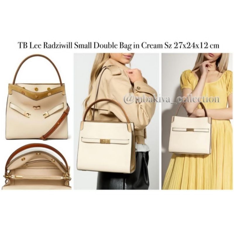 TB Lee Radziwill Small Double Bag in Cream