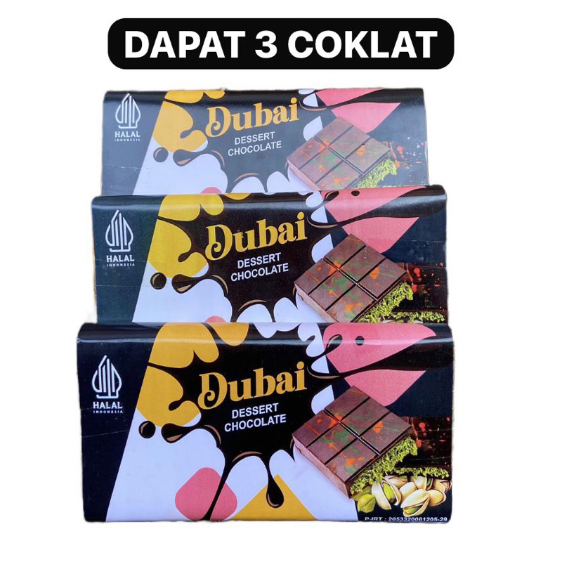 

DAPAT 3 COKLAT DUBAI KUNAFA PISTACHIO MILKY PREMIUM