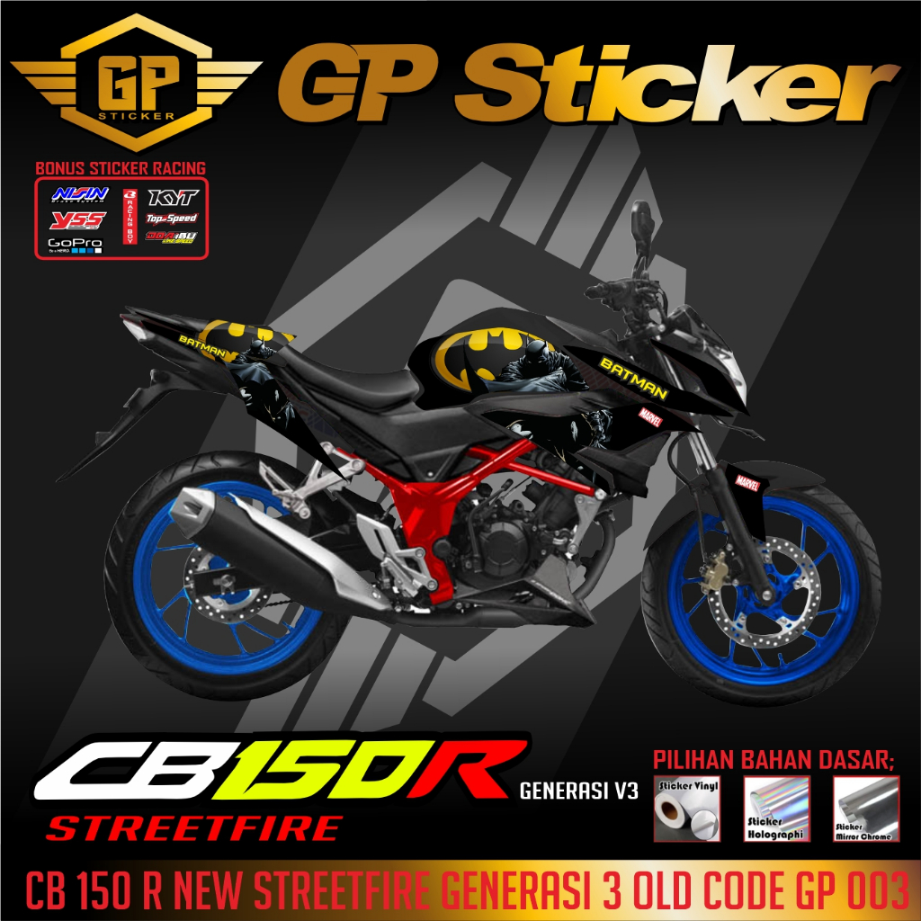 STRIPING CB150R V3 - STRIPING CB150 R V3 STREETFIRE - STIKER CB150 R V3 VINYL,HOLOGRAM,CHROME GP 003