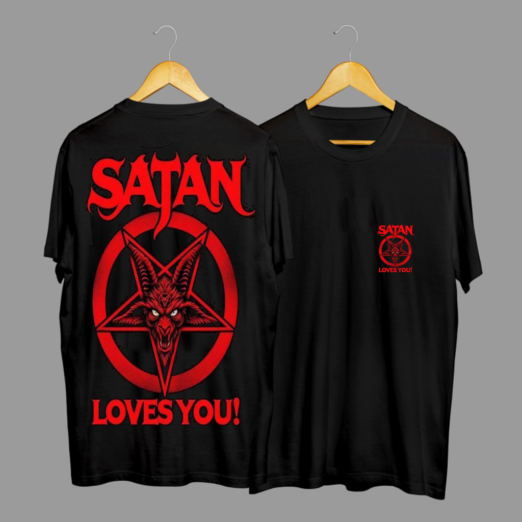 Kaos Tshirt Baju Distro Satanic Satan Love You 666 Devil Premium Terbaru