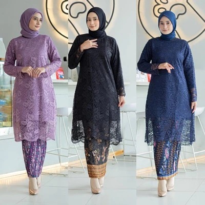 Kebaya Modern Atasan Tunik Bahan Brukat Tunic Brokat Jumbo Kebaya Baju Kondangan Wanita Muslim Panja
