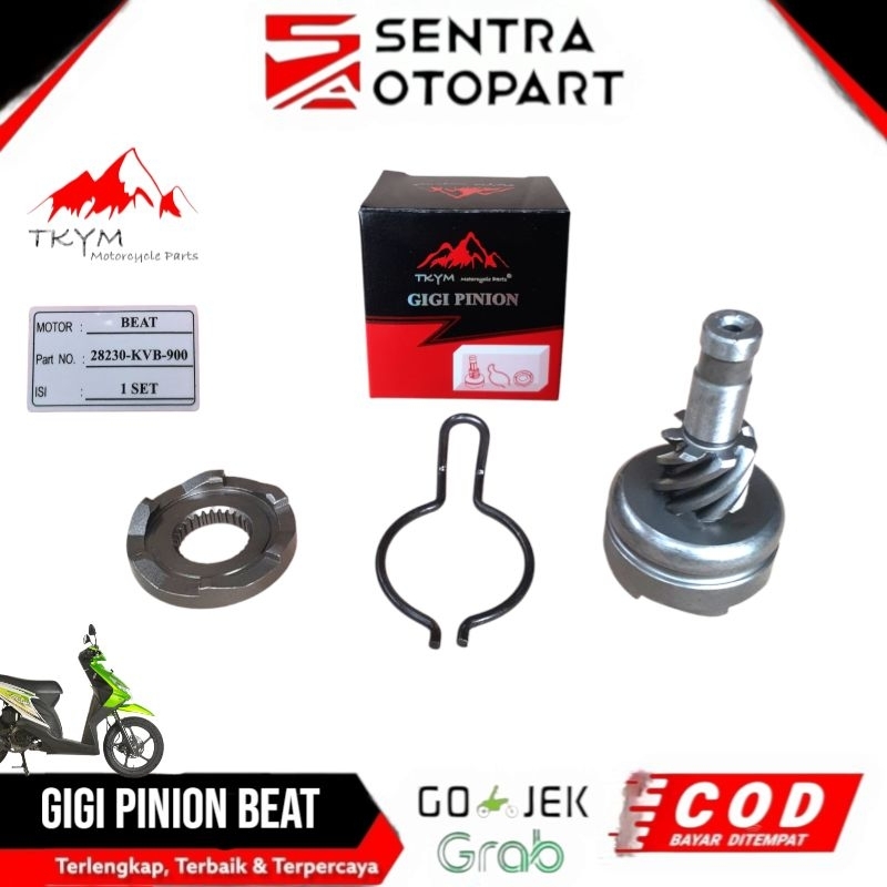 Gigi pinion stater engkolan dan lawan pinion beat scoopy karbu karburator Takayama