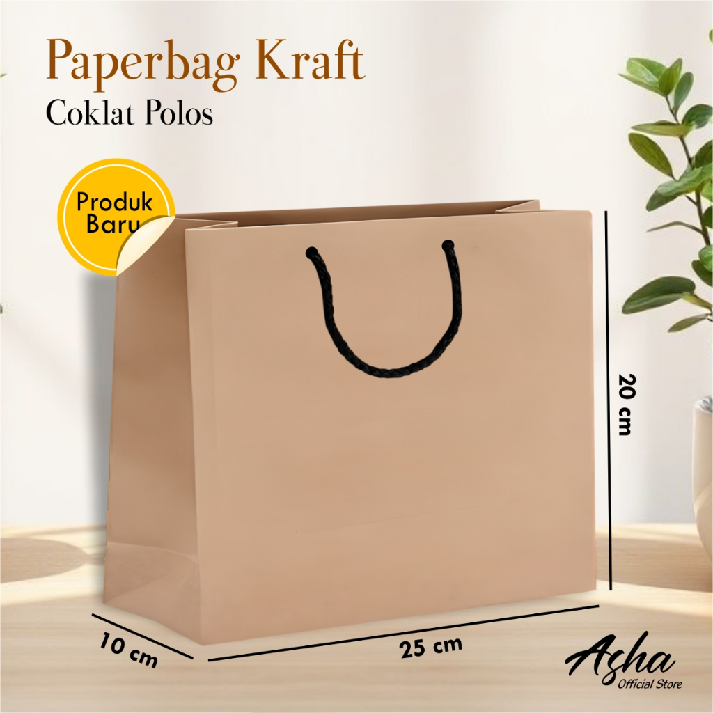 

PAPER BAG COKLAT KRAFT POLOS - TAS SOUVENIR PERNIKAHAN BAHAN KRAFT UKURAN 25 x 20 x 10