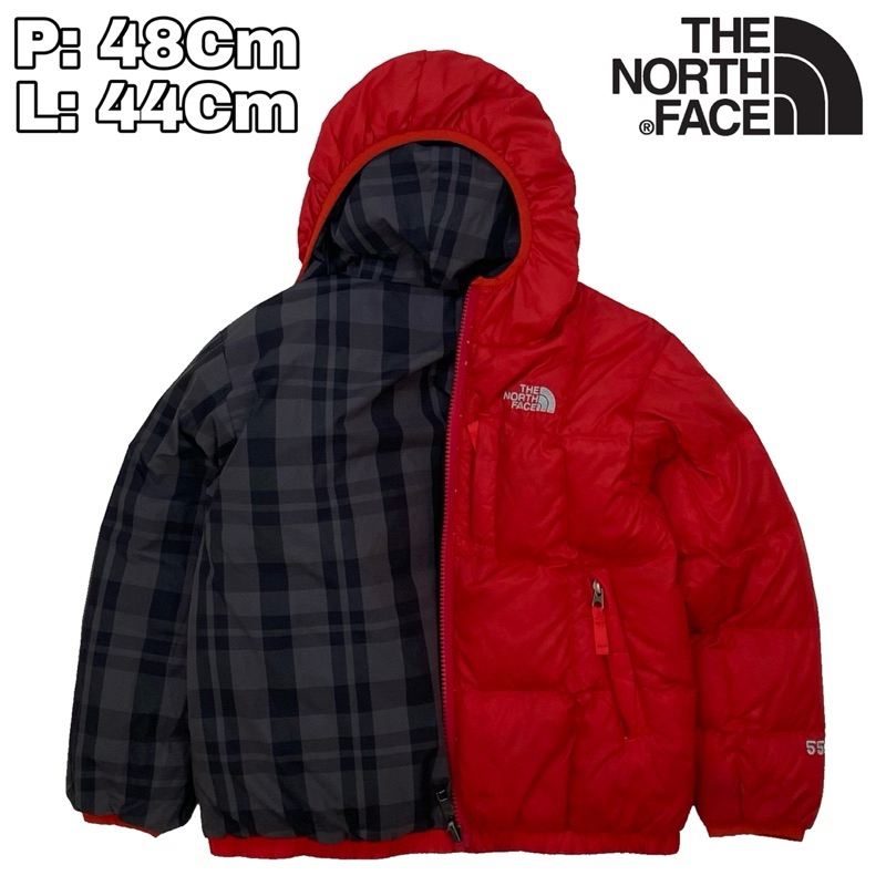 JK03 Jaket Reversible Bulang Anak 5 Th TNF The North Face  Bulu Angsa Bolak Balik Winter Musim Dingi