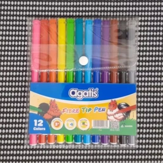 

Agatis Fibre Tip Pen 12 colors. spidol warna