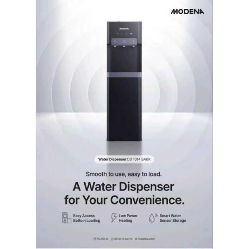 Dispenser Galon Bawah Kompressor Modena DD 1314 BABK Bottom Loading Low Watt Water Dispenser DD1314B