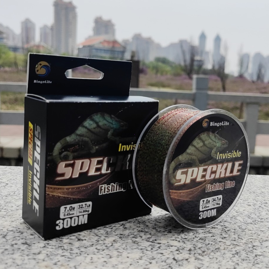 Monofilament 300m Super Speckle Tak Terlihat Gradien Maroon Lanjutan Tali Pancing Bionik Nilon Yang 