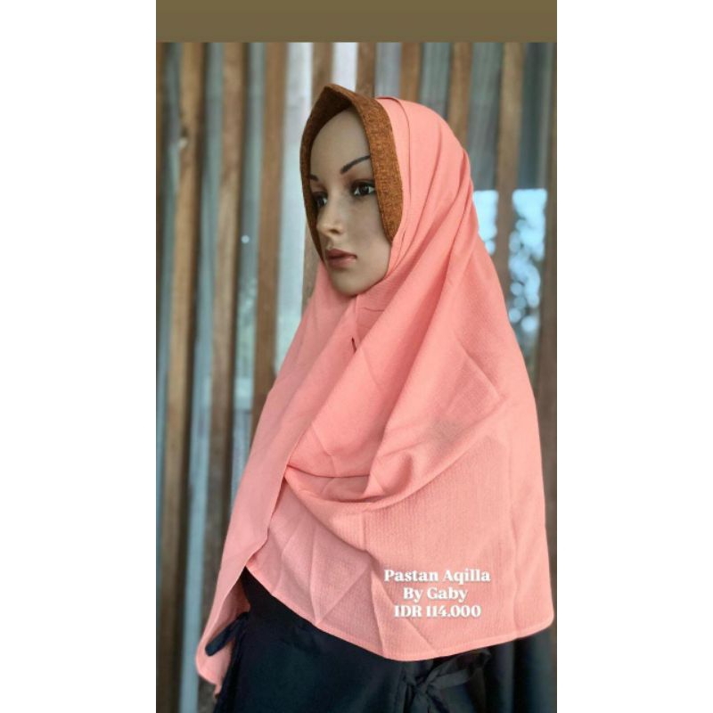 Kerudung Gaby Pastan Aqilla Pashmina instan by Gaby