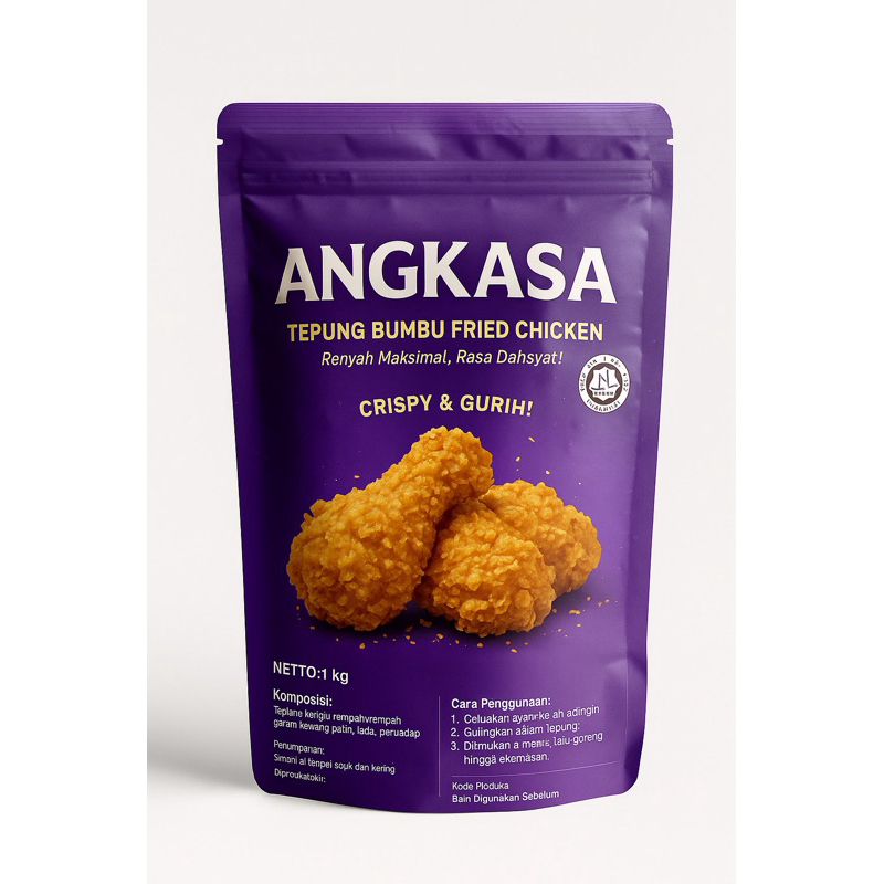 

Tepung Biang Fried Chicken ANGKASA 1kg Renyah Maksimal, Rasa Dahsyat!