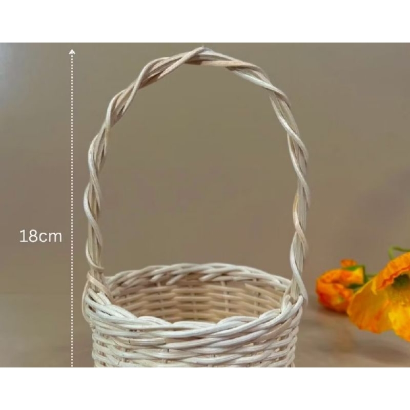 Keranjang Rotan Mini Tabur Bunga Pernikahan | Keranjang Hantaran | Dekorasi Rustic Vintage