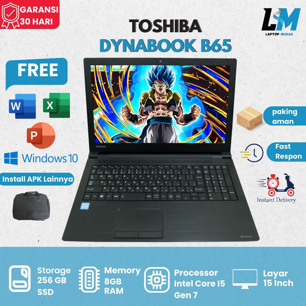 Toshiba Dynabook B65 B55 Core I3 I5 I7 Ram 8gb Windows 10 15inch Siap Pakai