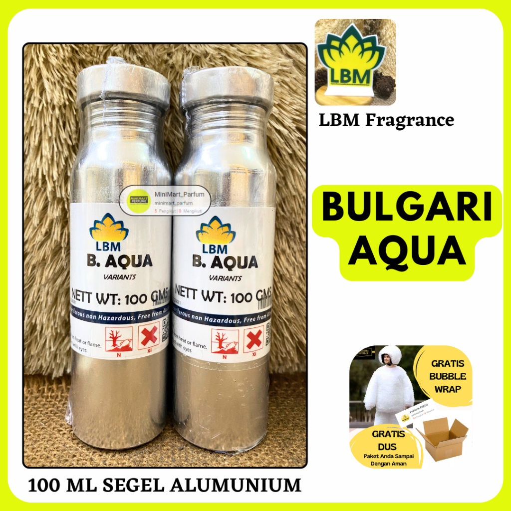 Bibit Parfum Cwo BULGARI AQUA Berkualitas 100 ML SEGEL Alumunium LBM Fragrance - Minyak Wangi Murni 