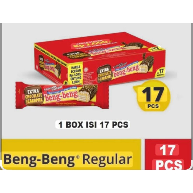 

BENG BENG WAFER COKELAT ISI 17 PCS x25 GRAM/wafer beng beng coklat reguler