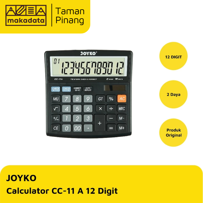 

JOYKO CALCULATOR CC-11A / KALKULATOR JOYKO CC-11 A 12 DIGIT