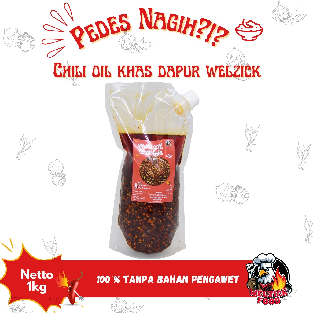 

Chili Oil Minyak Cabe Pedas Halal Citarasa Khas Dapur Welzick 1000gr