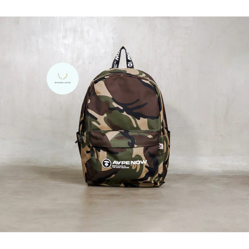 Aape by A Bathing Ape Now Camo Backpack in Green