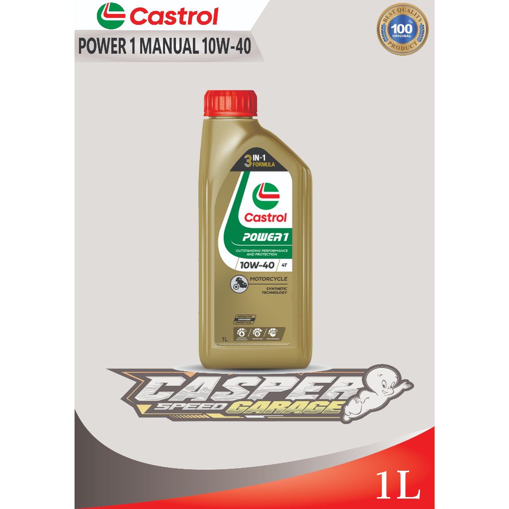 CASTROL POWER 1GOLD Oli Motor Manual 4T (10W-40 1000ml) SEMI SYNTHETIC