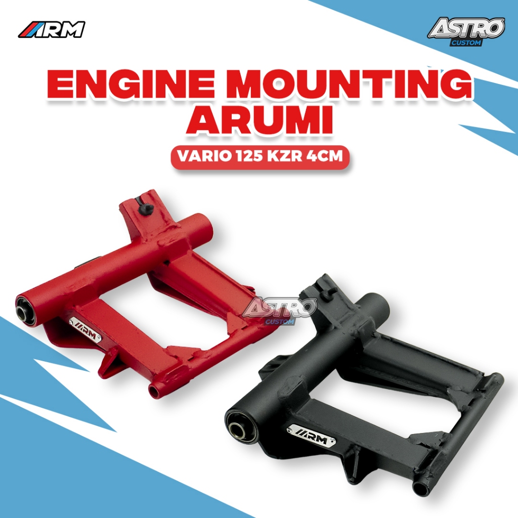 Engine Mounting ARM Vario 125 Bohlam KZR ARUMI Full CNC Panjang 4cm Emblem Stainless CVT Astrocustom