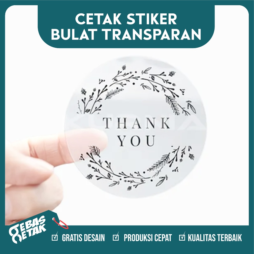 

CETAK STIKER TRANSPARAN BULAT CUSTOM PRINT STICKER BENING MAKANAN MINUMAN PRODUK KEMASAN OLSHOP