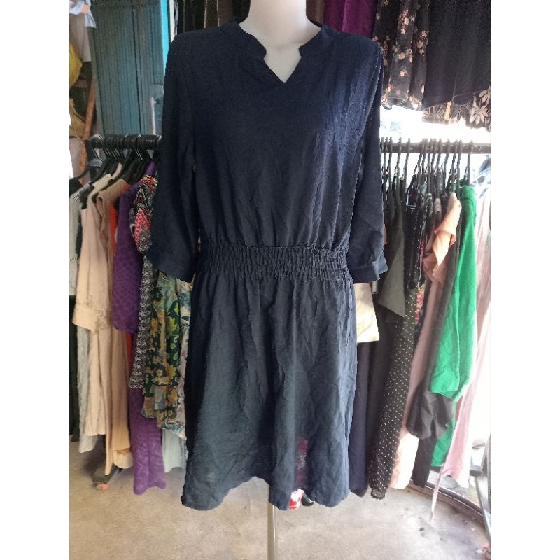 Midi Dress Korea Navy Polos