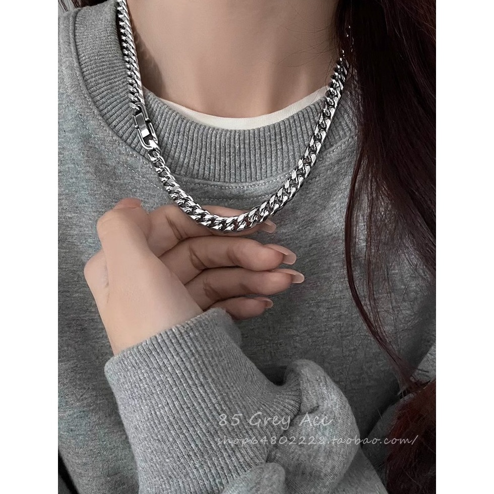 KODE V12H Titanium Silver Chain Necklace  tgd23 kalung rantai asli original anti karat style skena s