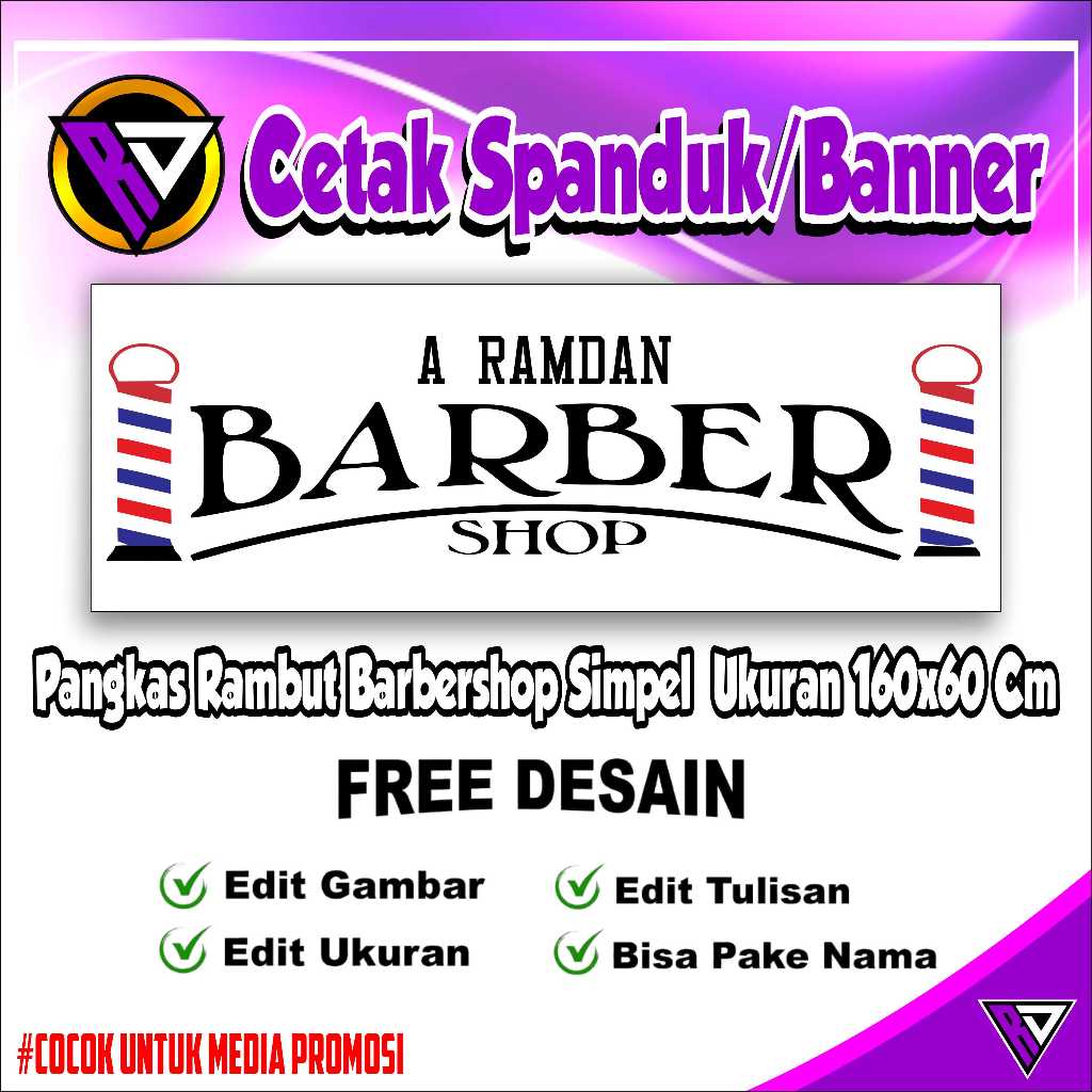 SPANDUK BANNER PANGKAS RAMBUT BARBERSHOP COSTUME