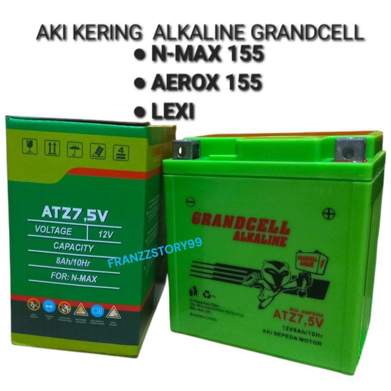AKI ACCU KERING NMAX AEROX LEXI ALKALINE GRANDCELL ATZ7,5V