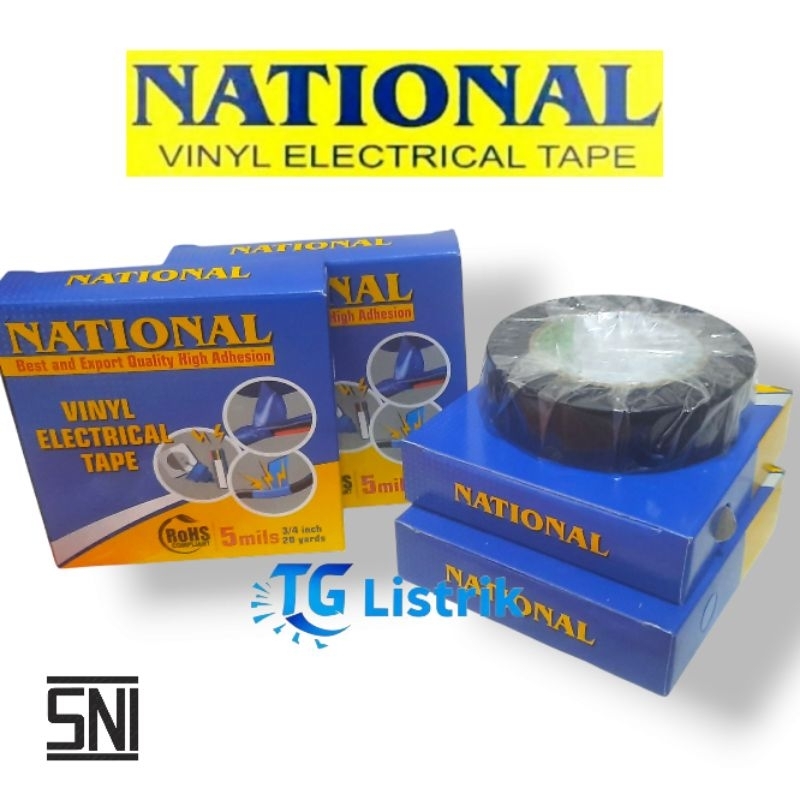 Grosir Murah Isolasi Selotip Listrik National Hitam 100% Original