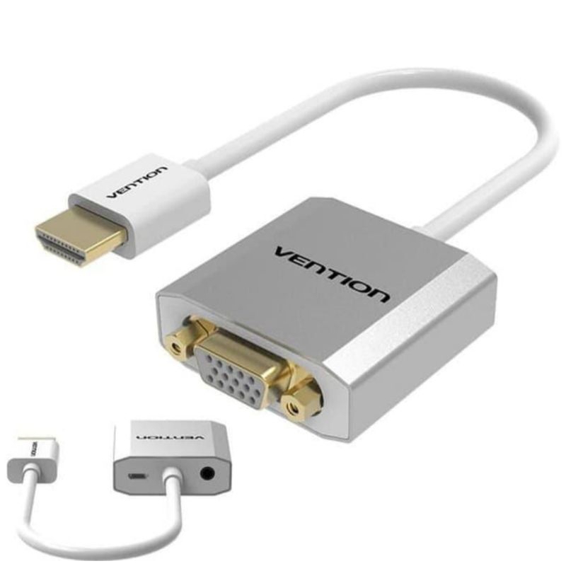 Vention V8 / ACAC Premium HDMI Male ke VGA Female Audio Power PS3 - PS4 Port input di Monitor/TV/Pro